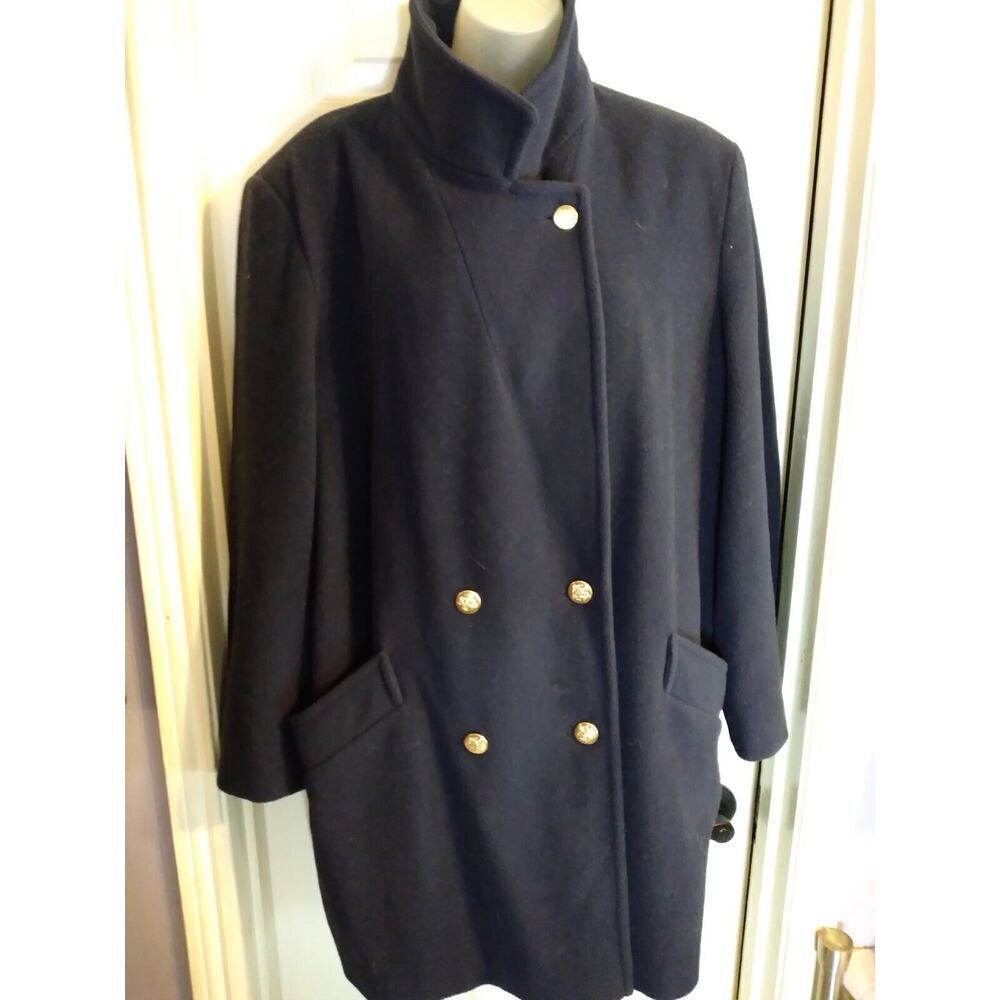 Forecaster Of Boston Wool Peacoat Coat Blue Gold Button Pockets Women's Sz 15/16